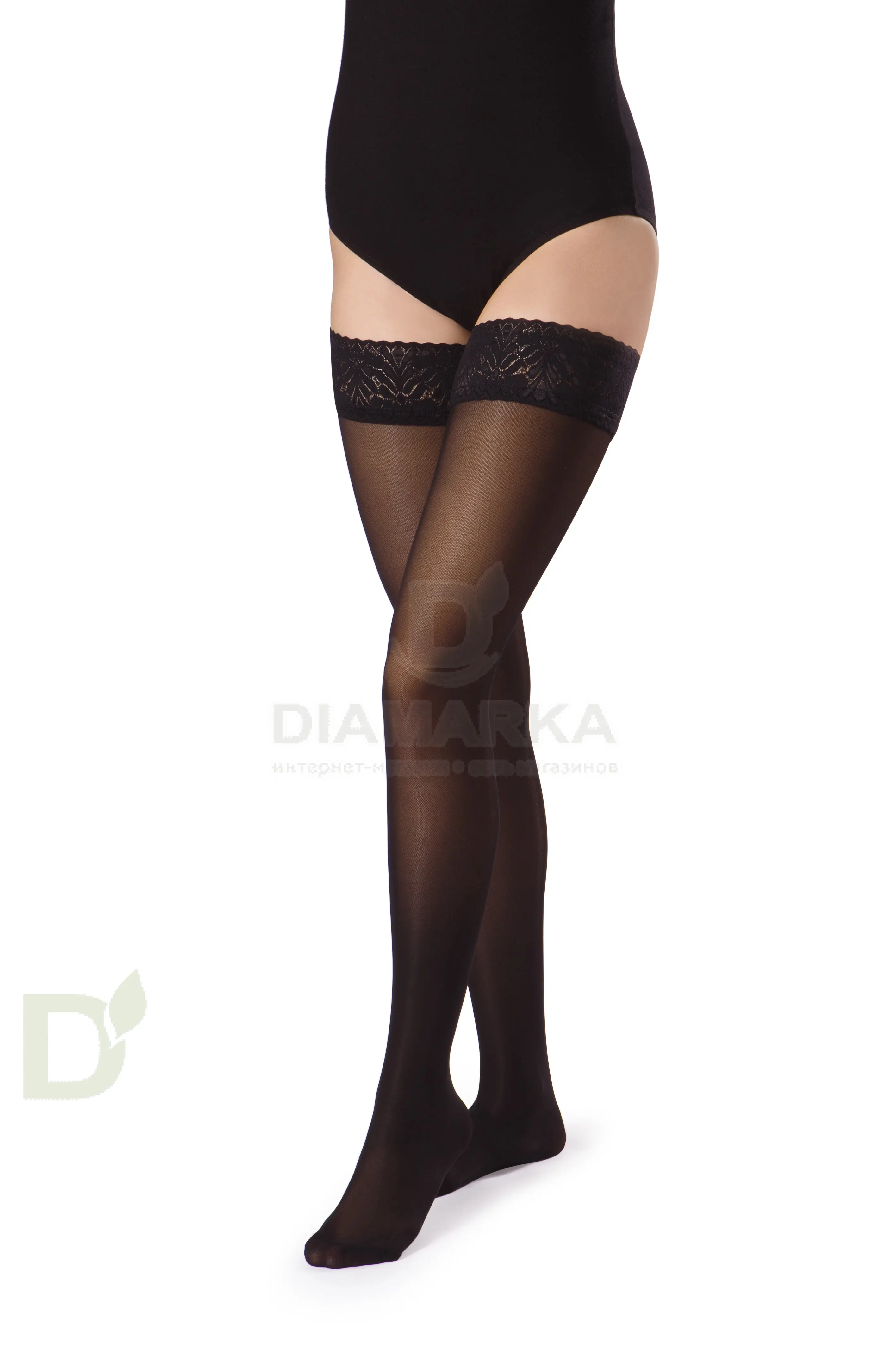 Чулки компрессионные прозрачные JW-212, 1 класс компрессии, Бежевые / Черные