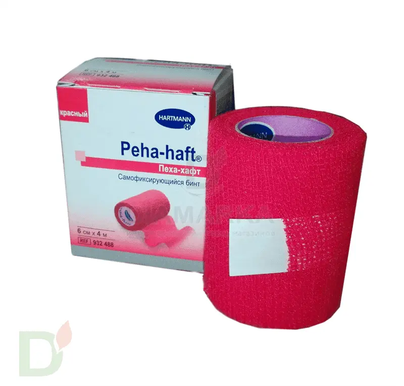 Бинт самофиксирующийся Пеха-хафт (Peha-haft), 6см х 4 м, Красный в Барнауле