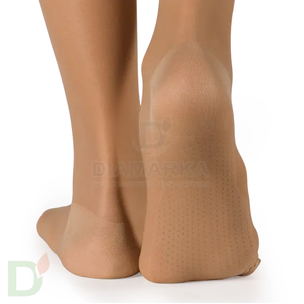 Колготки компрессионные прозрачные JW-321, 2 класс компрессии, Бежевые / Черные