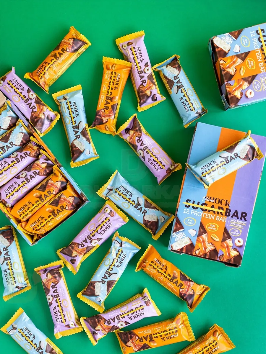 Батончик протеиновый FitnesShock Шоколадная карамель-фундук 50гр. в Барнауле