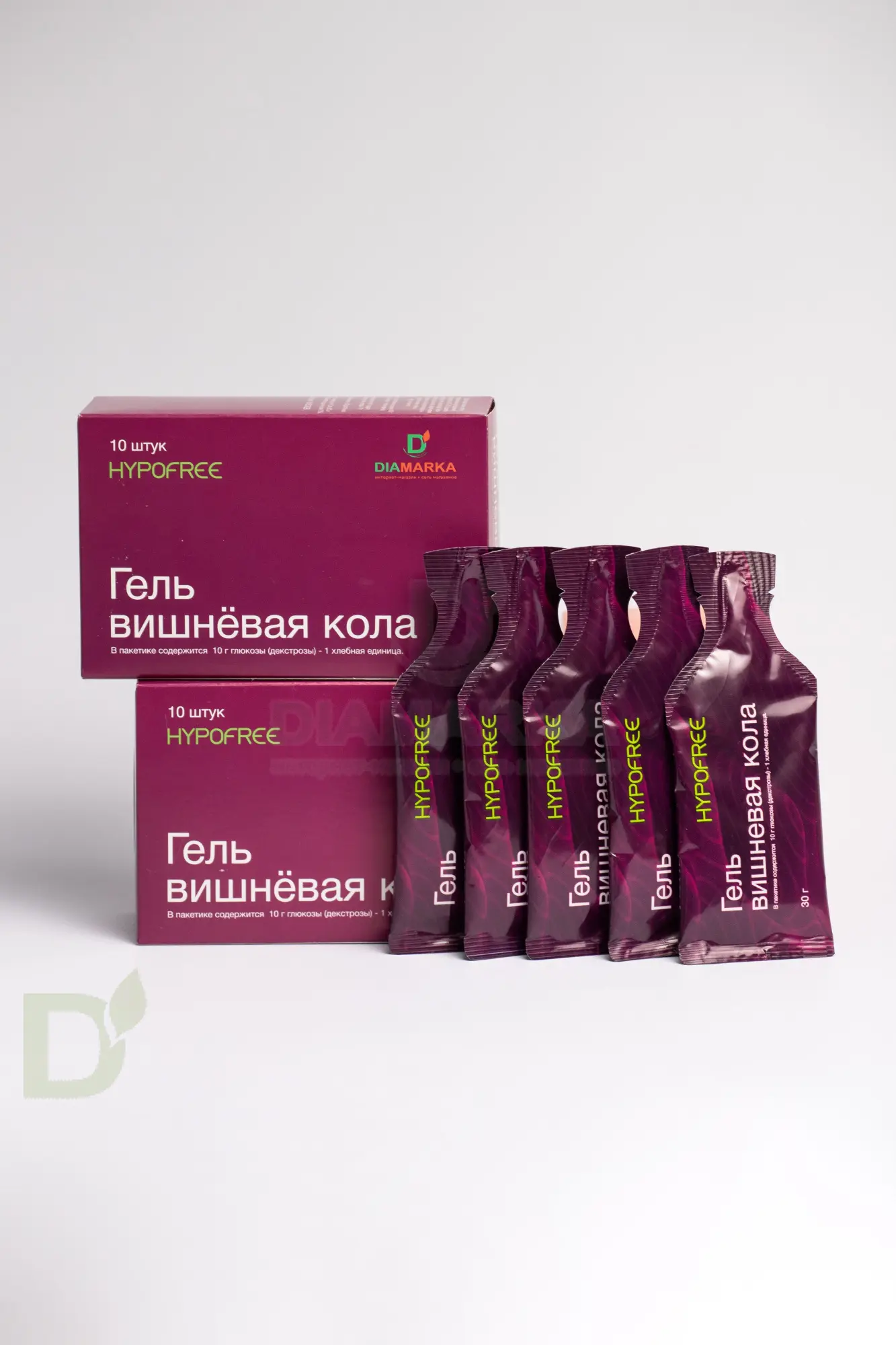 Гель HYPOFREE DIAMARKA 1ХЕ Вишневая Кола, мягкая упаковка, 10 саше по 30мл в Барнауле