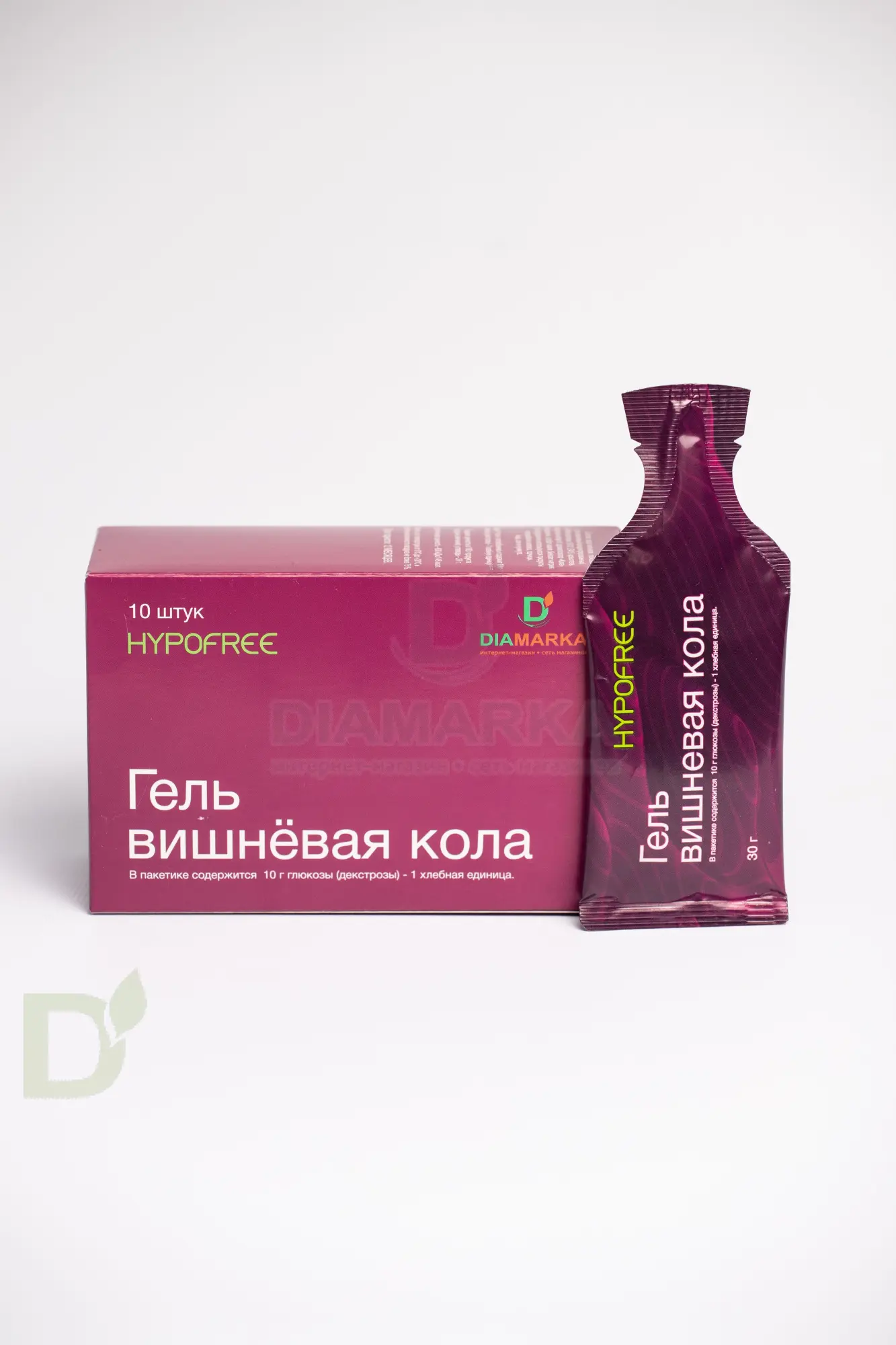 Гель HYPOFREE DIAMARKA 1ХЕ Вишневая Кола, мягкая упаковка, 10 саше по 30мл в Барнауле