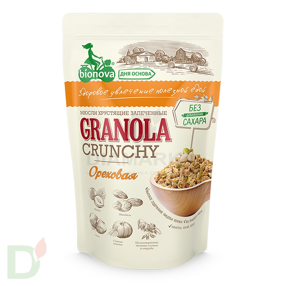 Мюсли Bionova Ореховые запеченные хрустящие, 400г