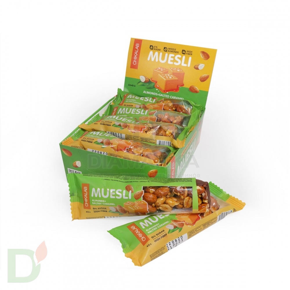 Батончик мюсли CHIKALAB миндальный с соленой карамелью 40 гр. в Барнауле