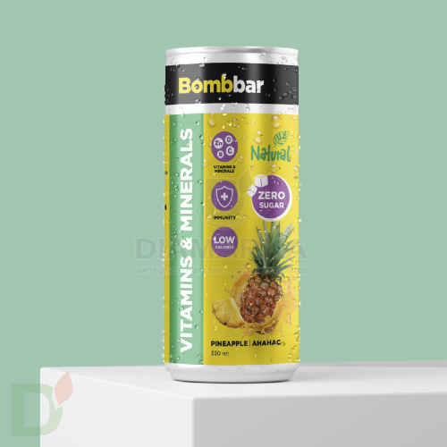 Лимонад витаминизированный без сахара Bombbar, Ананас, 330 мл