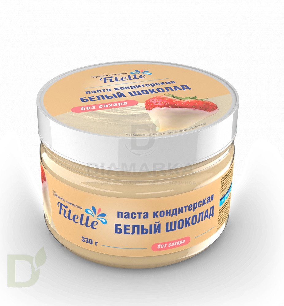 Паста Fitelle без сахара Белый Шоколад, банка 330г
