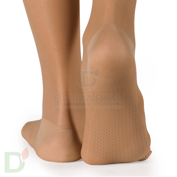 Гольфы компрессионные прозрачные JW-121, 2 класс компрессии, Бежевый / Черный