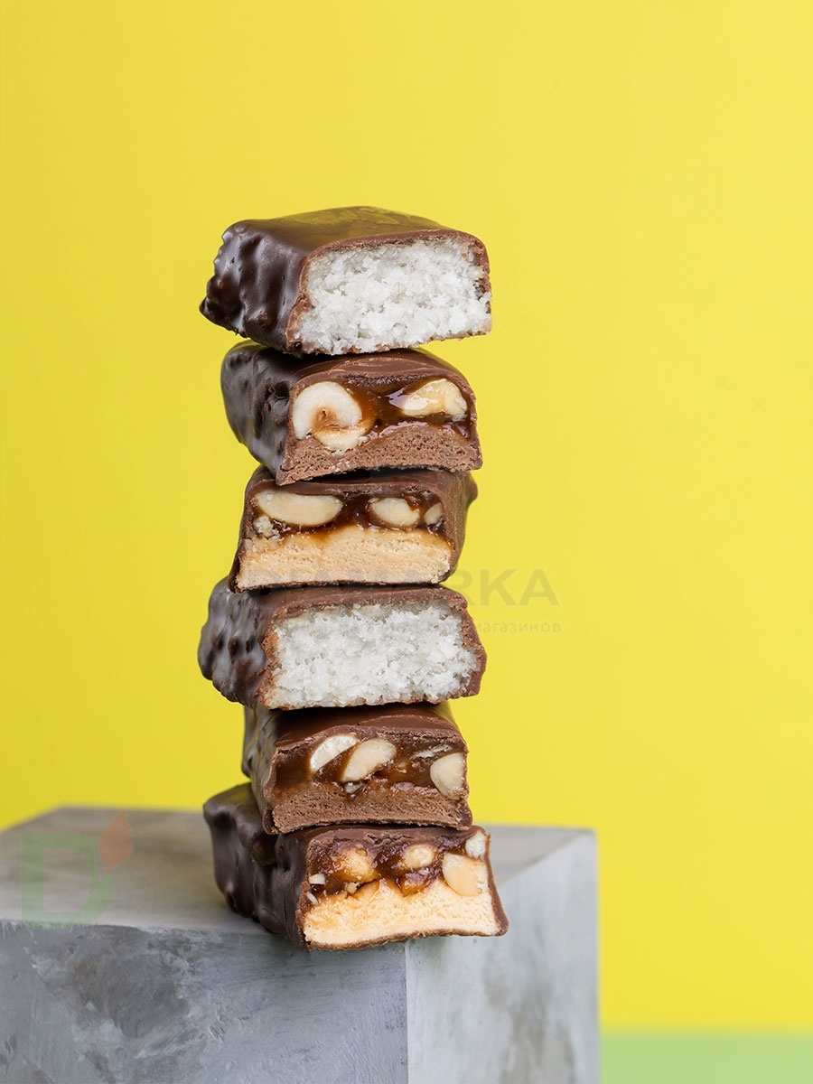 Батончик протеиновый FitnesShock Шоколадная карамель-фундук 50гр. в Барнауле