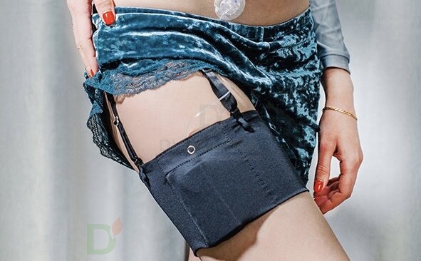 Чехол для ношения инсулинового дозатора на ноге Черный