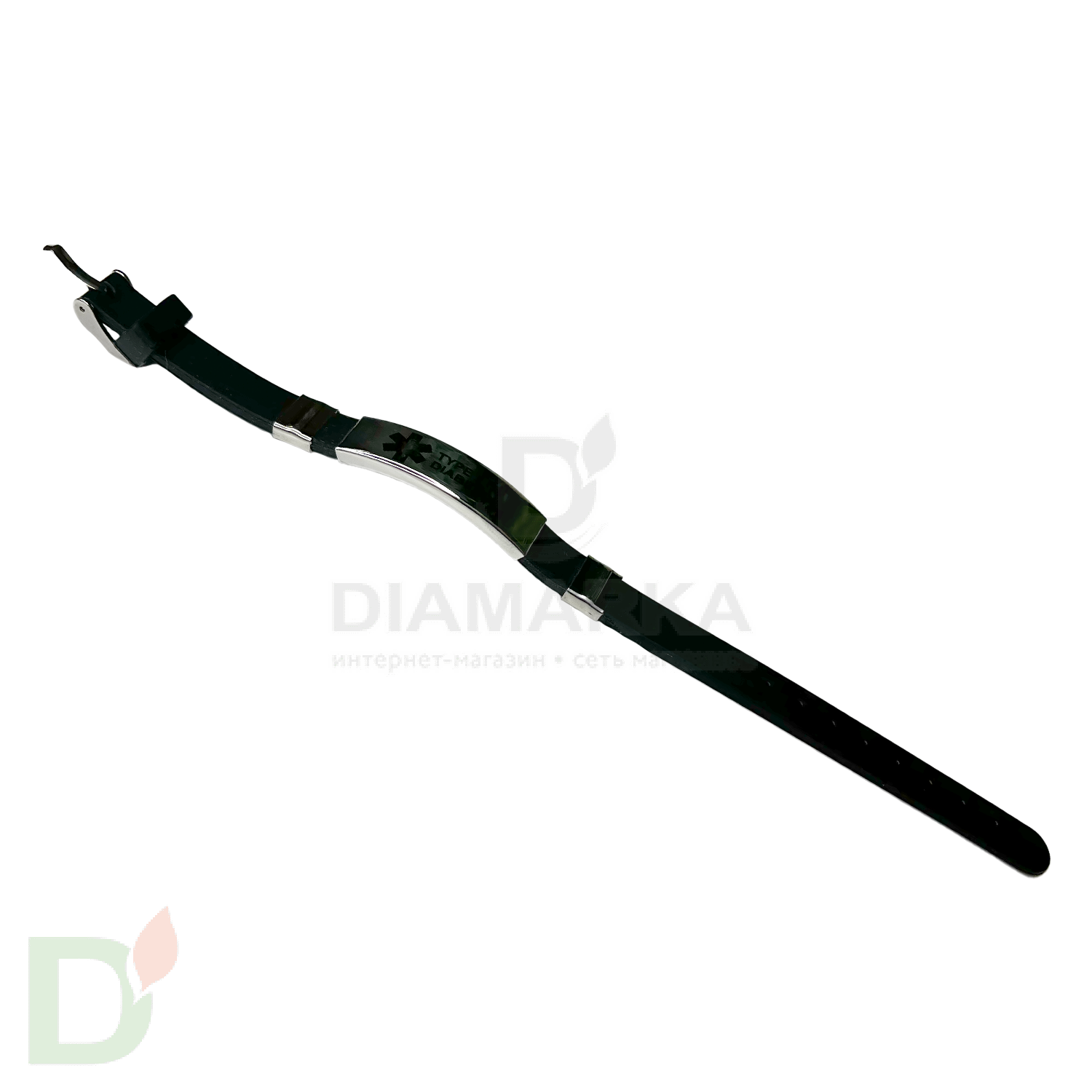 Браслет силиконовый Диабет 2 типа с застежкой (16-21см) в Барнауле