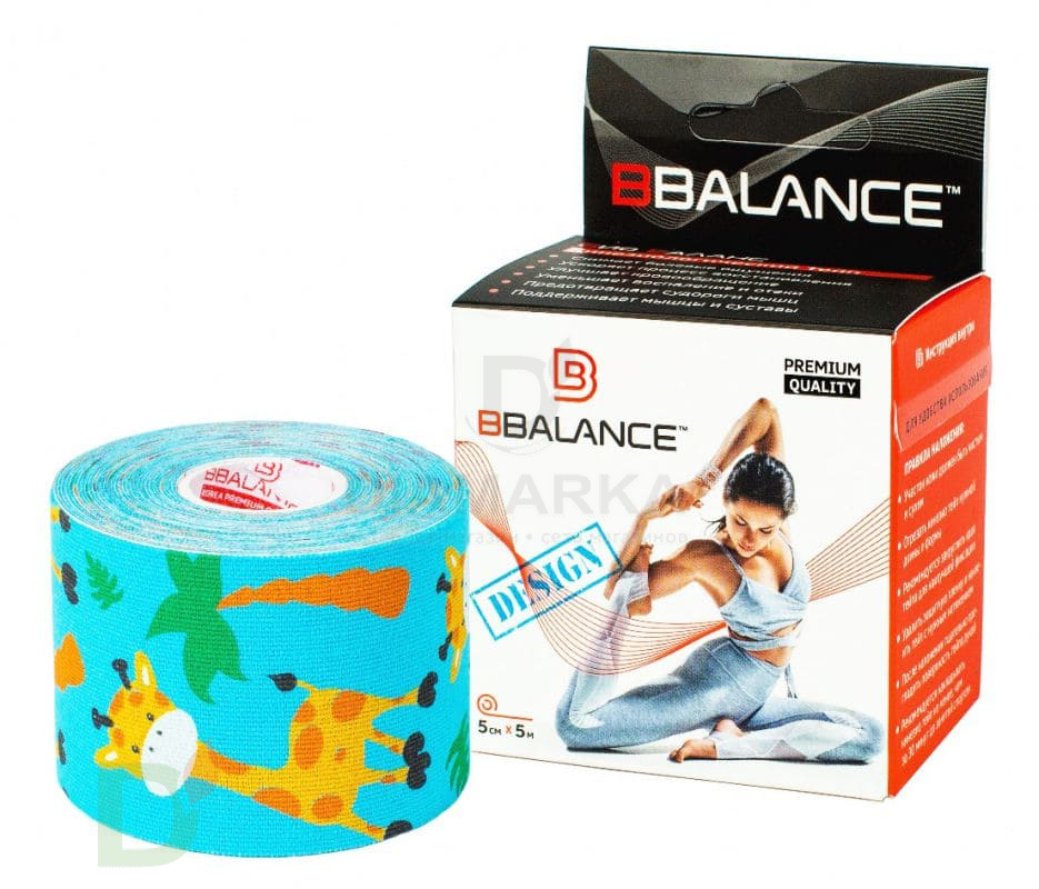 Тейп BB 5см*5м жирафики голубой