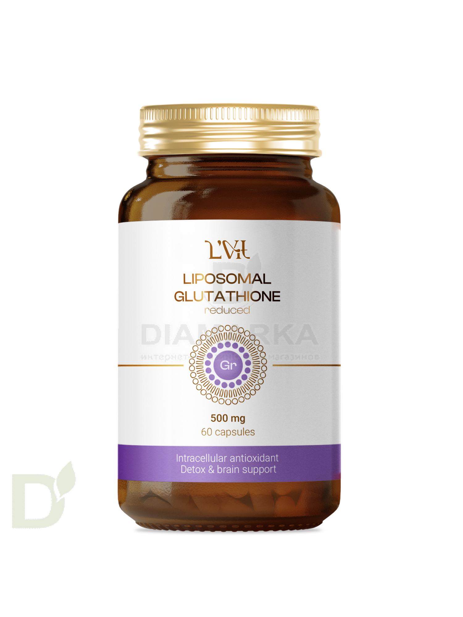 Витамины L'Vit Liposomal Glutathione/Глутатион, 200 мг в 1 капсуле, 60 капс в Барнауле