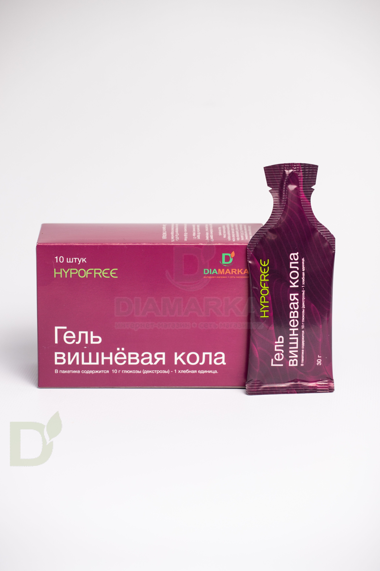 Гель HYPOFREE DIAMARKA 1ХЕ Вишневая Кола, мягкая упаковка, 10 саше по 30мл в Барнауле