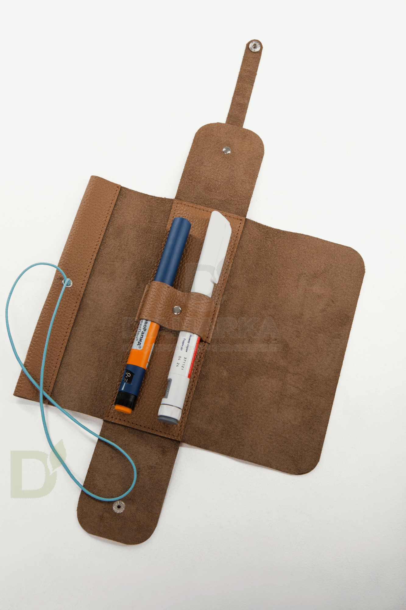 Чехол - скрутка для инсулиновых шприцов Jaskier dia bags кэмэл, натуральная кожа