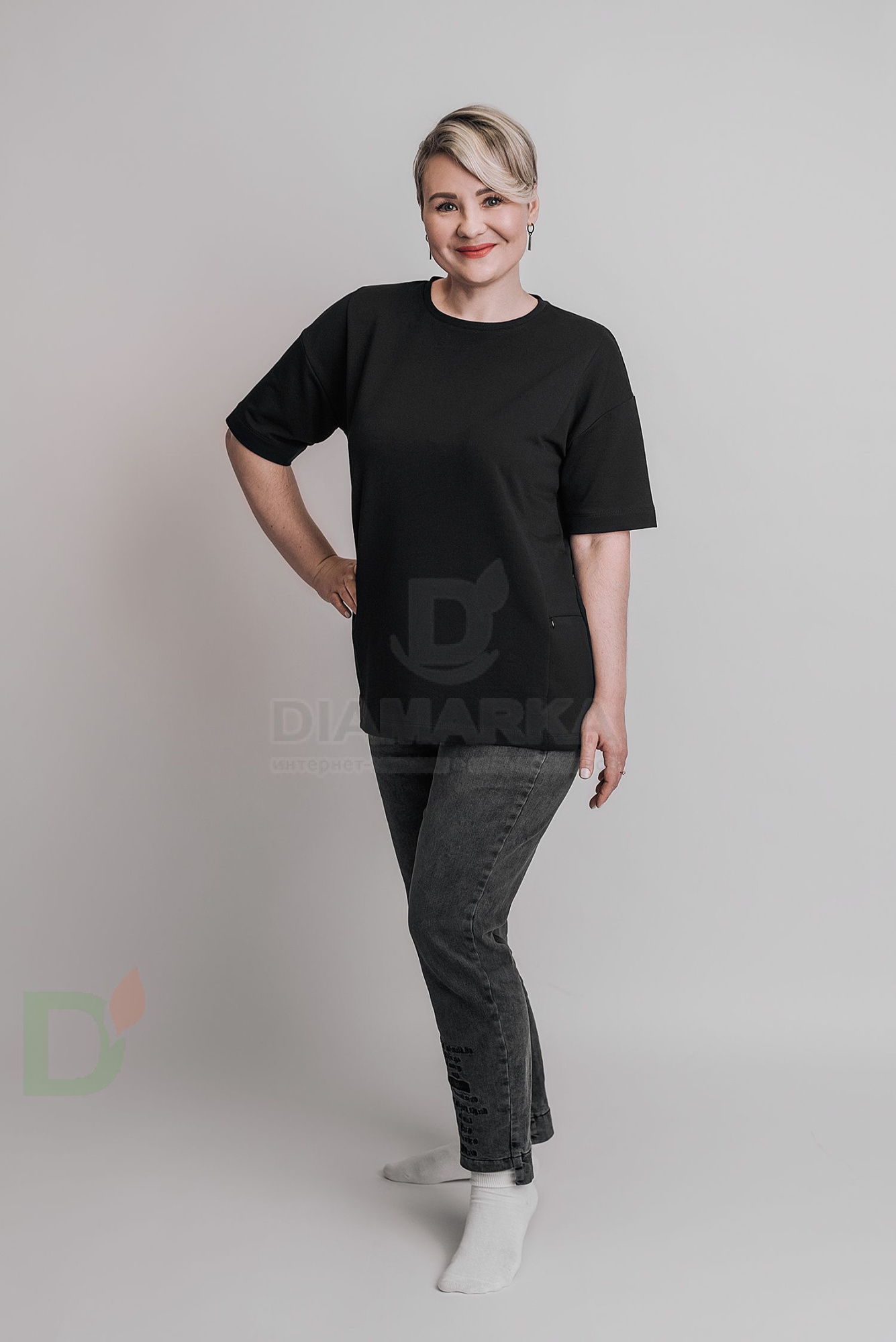 Футболка Pocket Stories для инсулиновой помпы Чёрная с 2мя карманами