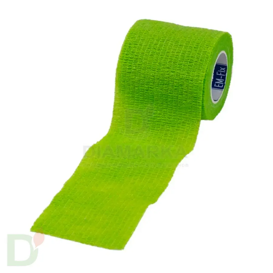 Бинт эластичный когезивный EM-fix krep Лайм, 5 см х 4,5 м в Барнауле