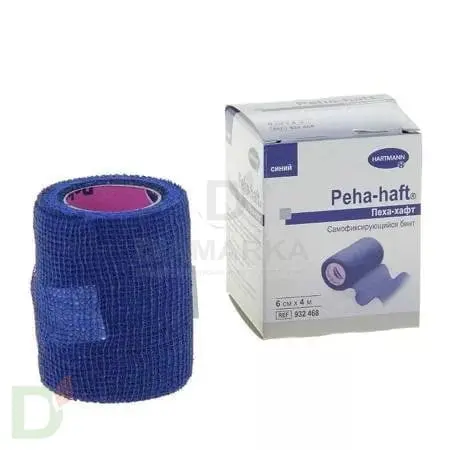 Бинт самофиксирующийся Пеха-хафт (Peha-haft), 6см х 4 м, Синий в Барнауле