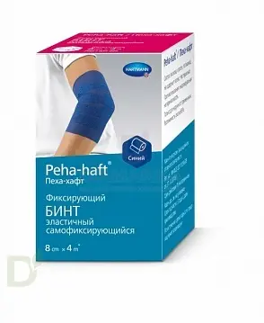 Бинт фиксирующий эластичный когезивный 4м*8см. PEHA-HAFT белый в Барнауле